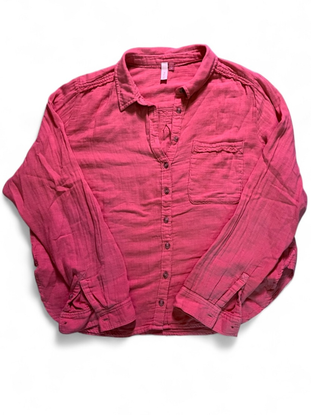 Pilcro Anthropologie 100% cotton size L
Women's Pink Button-Front Cotton Shirt
